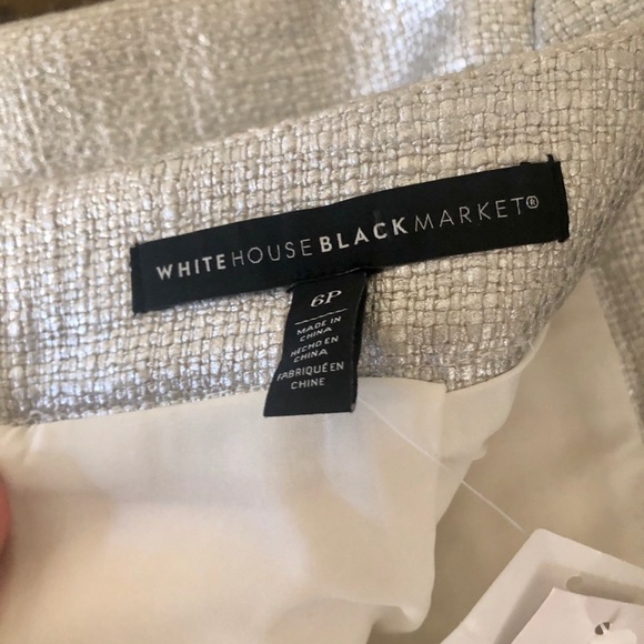 BNWT WHBM Metallic Silver Skirt Size 6p - Picture 6 of 13